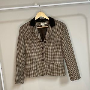Vintage Ann Taylor Blazer - Brown Houndstooth